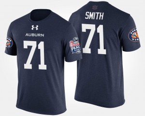 Auburn #71 For Men Braden Smith T-Shirt Navy Peach Bowl Bowl Game Alumni 573606-720