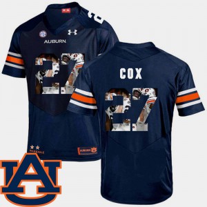 AU #27 Mens Chandler Cox Jersey Navy Football Pictorial Fashion NCAA 121710-691