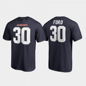 AU #30 Men's Dee Ford T-Shirt Navy Name & Number College Legends Stitch 197980-868