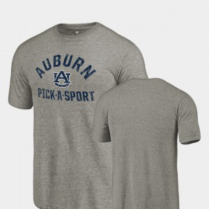 AU Men's T-Shirt Gray NCAA Pick-A-Sport Tri-Blend Distressed 555905-752