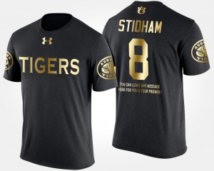 Tigers #8 Men's Jarrett Stidham T-Shirt Black Short Sleeve With Message Gold Limited Embroidery 734113-687
