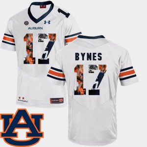 Auburn University #17 For Men Josh Bynes Jersey White Football Pictorial Fashion Stitched 770807-131
