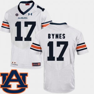 AU #17 Mens Josh Bynes Jersey White Official College Football SEC Patch Replica 344798-930