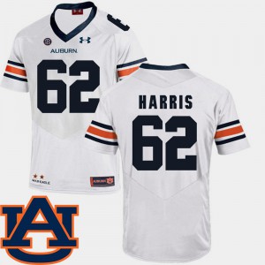 Auburn University #62 Men's Josh Harris Jersey White NCAA SEC Patch Replica College Football 859140-963