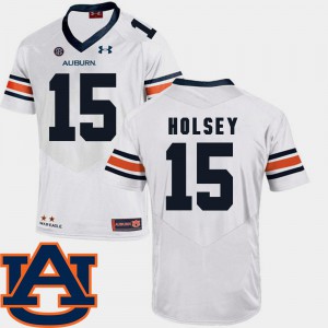 Auburn University #15 Mens Joshua Holsey Jersey White NCAA College Football SEC Patch Replica 697847-281