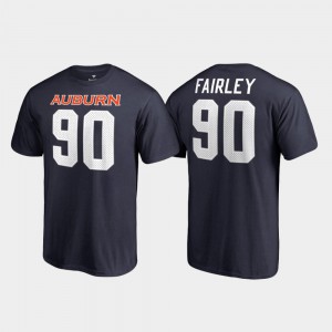 Tigers #90 Mens Nick Fairley T-Shirt Navy Name & Number College Legends Alumni 259893-385