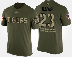 AU #23 For Men's Ryan Davis T-Shirt Camo Embroidery Military Short Sleeve With Message 409156-686