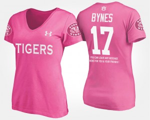 AU #17 Ladies Josh Bynes T-Shirt Pink Player With Message 944861-780